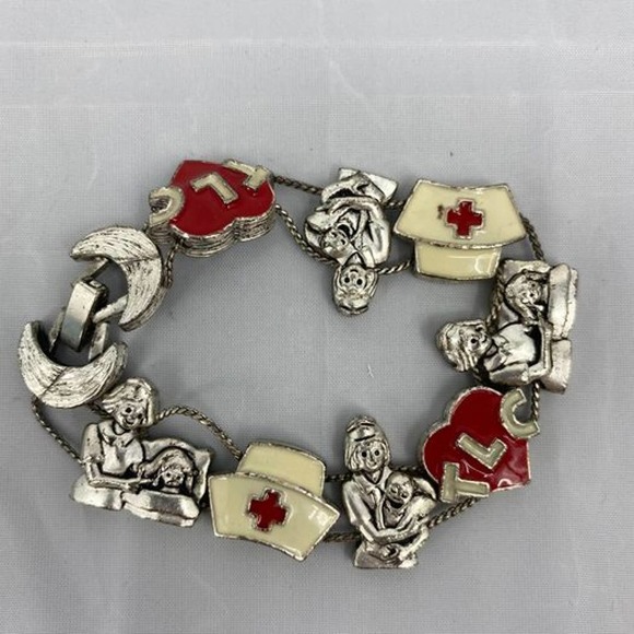Nurse  Charm Bracelet 7" TLC Nurse Medical Hospital - Picture 2 of 4